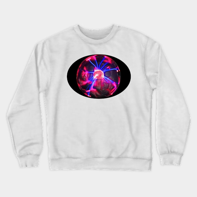 Small Tesla Tower with Lightning Arcs Crewneck Sweatshirt by The Black Panther